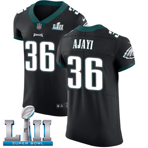 Nike Eagles #36 Jay Ajayi Black Alternate Super Bowl LII Men's Stitched NFL Vapor Untouchable Elite Jersey - Click Image to Close